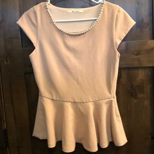 Light pink peplum shirt